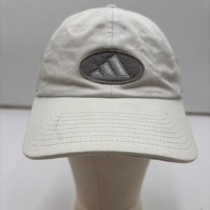 Adidas Baseball Cap Vintage Oval Logo Adjustable Dad Hat Cream White OSFA